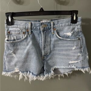 ⭐️AGOLDE Light Blue Distressed Denim Cutoff Shorts Size 26